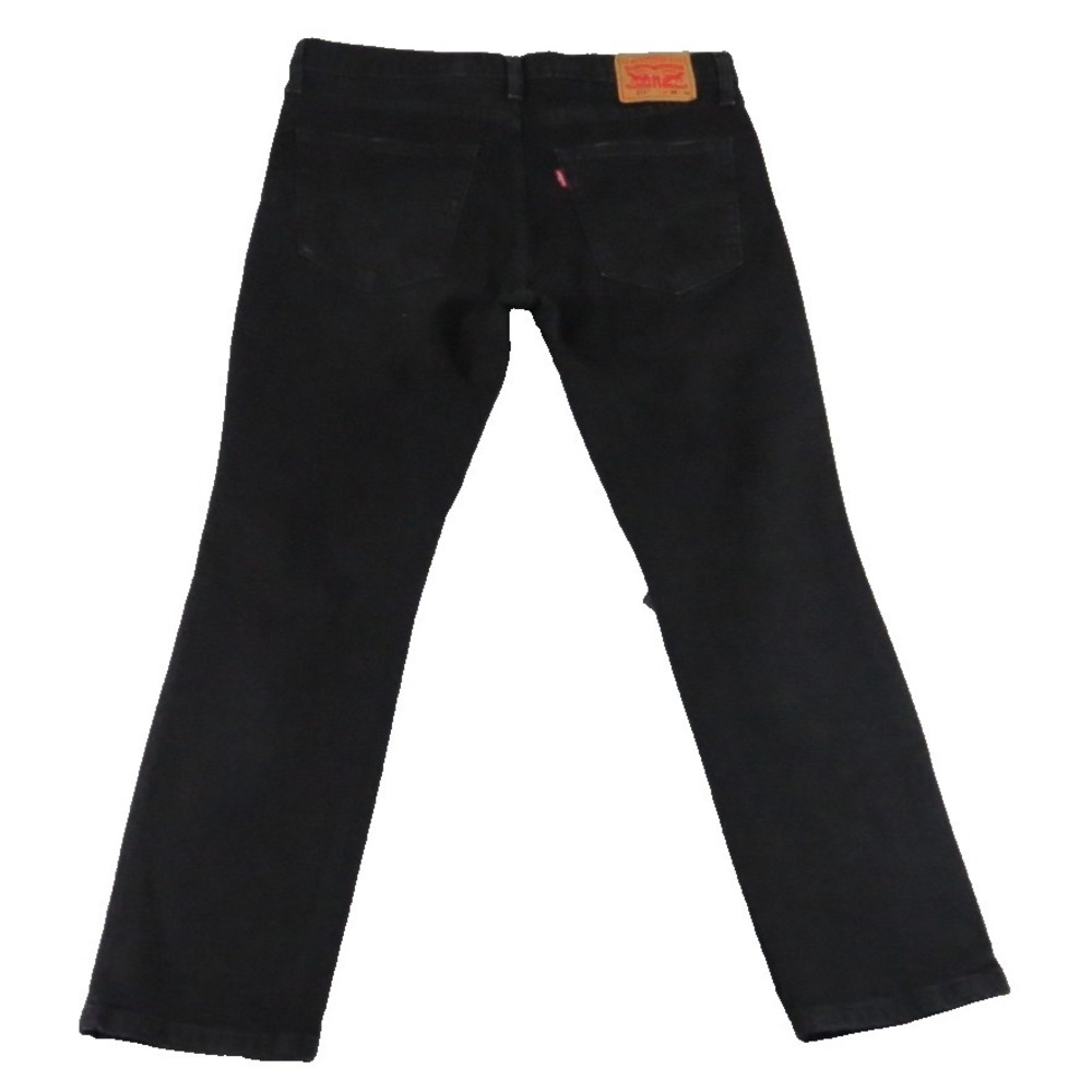 Levis 511 Slim Black Stretch Faded Street Jeans Men 36x30 Frayed Hem Distressed